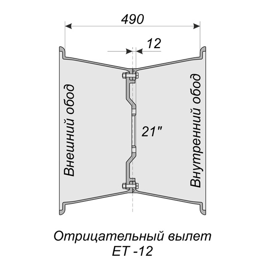 Колесо в сборе X-TRIM 4 слоя с диском 19х21, 6х139,7, DIA 110